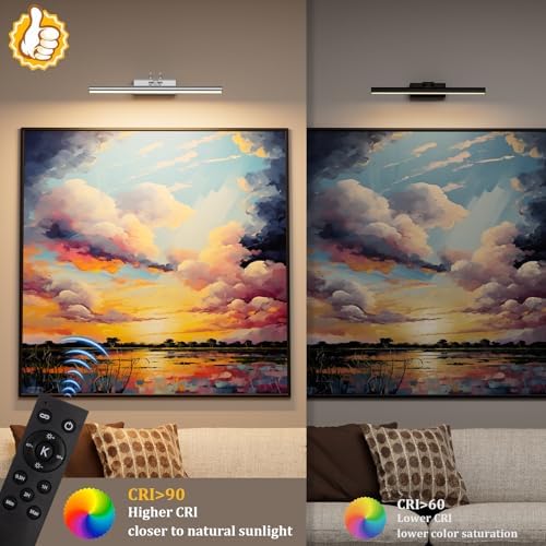 Picture Light, Platinum Silver, Battery Operated, RF Remote Control - Image 4