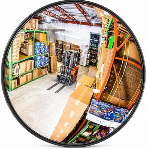 12” Acrylic Convex Mirror, Round Indoor Security Mirror by VisionMetalizersInc