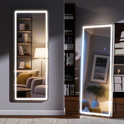 LED Floor Mirrors with Dimming &3 Color Lighting 20 x 63 Inch - Image 3