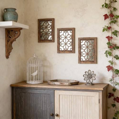Set of 2 11x15 Inch Rectangular Shatterproof Maroon Decorative Wall Mirrors - Image 5