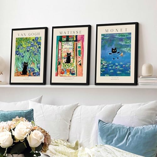 Wood Framed Monet Wall Art Set of 3 - Image 2