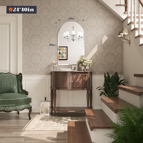 Frameless Bathroom Mirror, Arch Wall Mounted Vanity Bathroom Mirror - Image 6