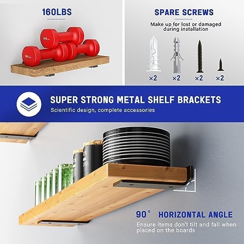 Goovilla Shelf Bracket, Floating Shelf Brackets 8 inch Long, 6 Pack - Image 3