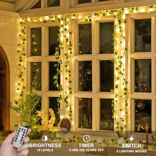JMEXSUSS 100 LED Vines with Fairy Lights USB/Battery Operated, 33 FT - Image 6