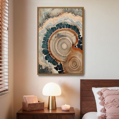 Tree Ring Wall Art Framed, Modern Nature Decor - Image 5