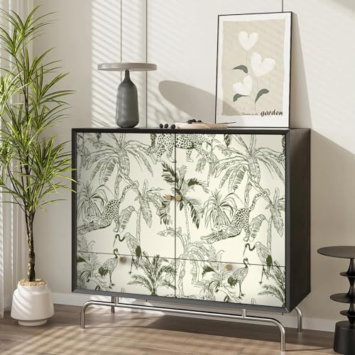 Heroad Boho Jungle Peel and Stick Wallpaper Beige and Green Contact Paper - Image 3