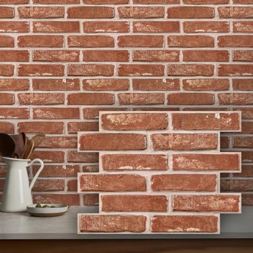 COMSTICKC 3D Faux Brick Peel and Stick Wall Sticker by COMSTICKCDECOR
