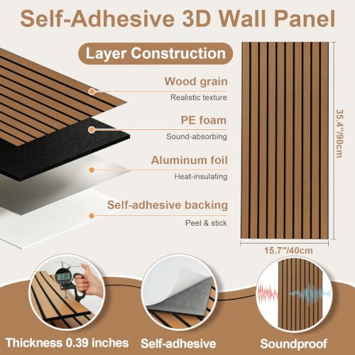 Safiyya 3-Piece 3D Thick Wood Slat Wall Panels - Image 5