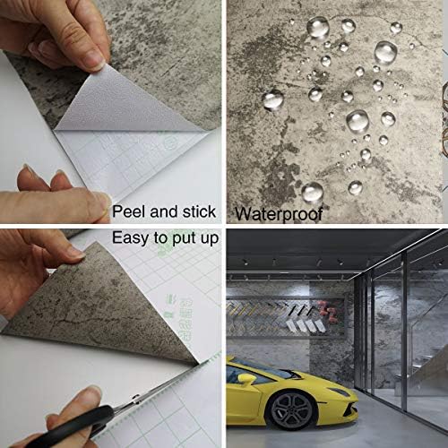 TOTIO Grey Contact Paper Beige Gray Cement Industrial Wall Paper Concrete Peel - Image 6