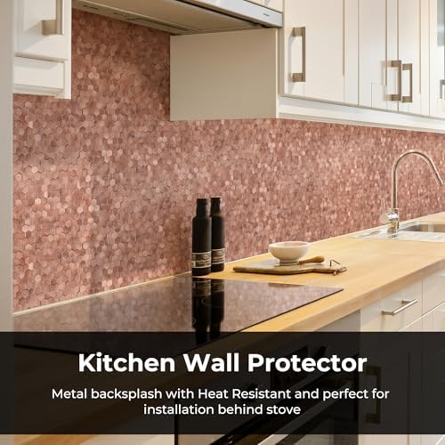 STICKGOO Mosaic Peel and Stick Backsplash Tiles, 8 Sheets, Rose Gold - Image 2