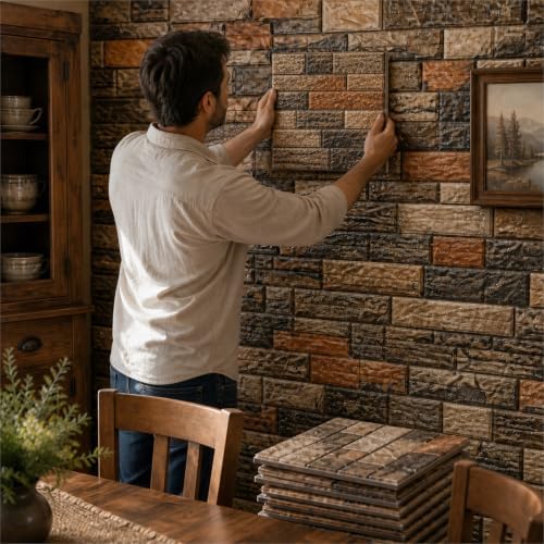 Tinlade 50 Pcs 28.8-48.4 Sq ft 3D Wall Panels Peel and Stick Foam Brick - Image 6