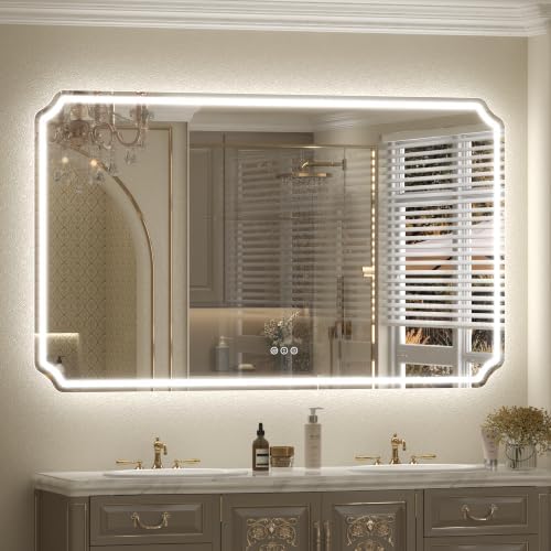 66x40 Inch LED Lighted Bathroom Vanity Mirror by CHARMOR
