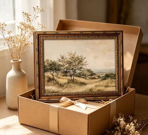 Vintage Gold Framed Olive Tree Landscape Wall Art - Image 5