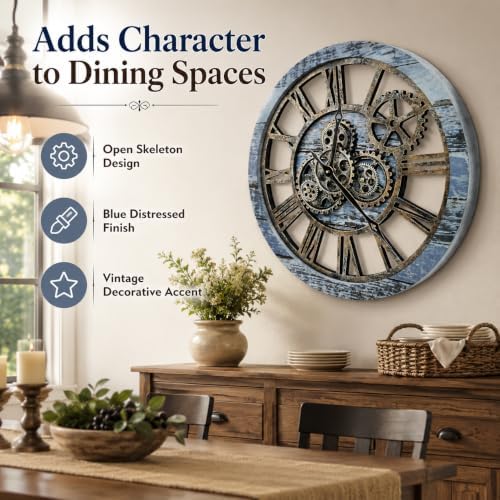 The B-Style Large Wall Clock 24 inch Aqua Green - Image 4