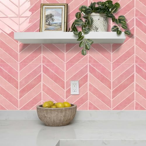 Select 5 Pack Peel and Stick Backsplash Chevron Tiles, 12x12 in - Image 6