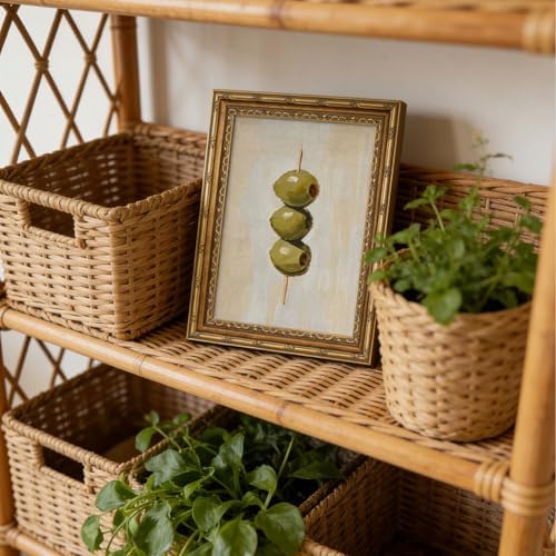 Gold Framed Wall Art Vintage Dirty Martini Olives Wall Art Retro Green Olives - Image 3