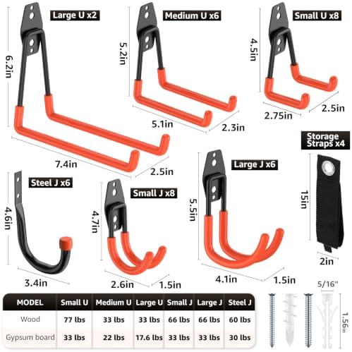 Heavy Duty Garage Hooks for Storage & Hanging Items - Image 2