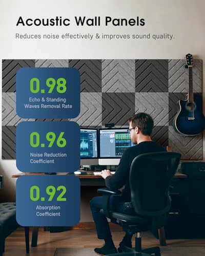 Sound Proof Foam Panels for Walls Self-Adhesive, 18 Pack 12" X 12" - Image 3