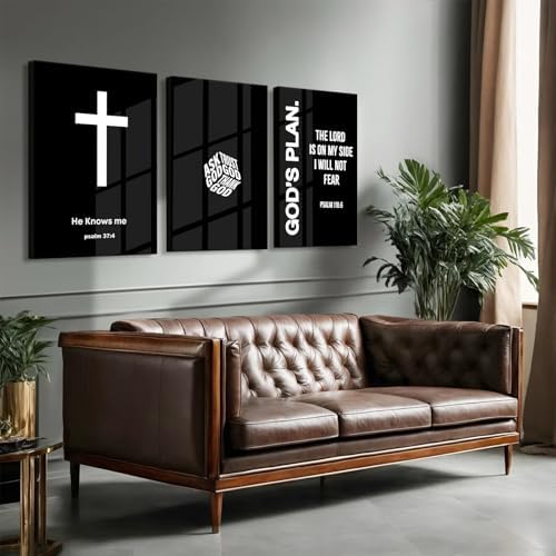 Christian Jesus Wall Art Black White God Canvas Wall Decor Religious Bible - Image 4