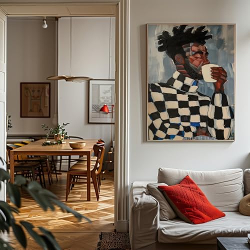 ZHGYGBN Black Man Wall Art Coffee Portrait Poster 16x24 Inch Unframed - Image 3