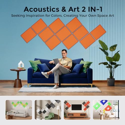 12 Pack Self-Adhesive Acoustic Panels, 2nd Generation Sound Absorbing Panel - Image 5