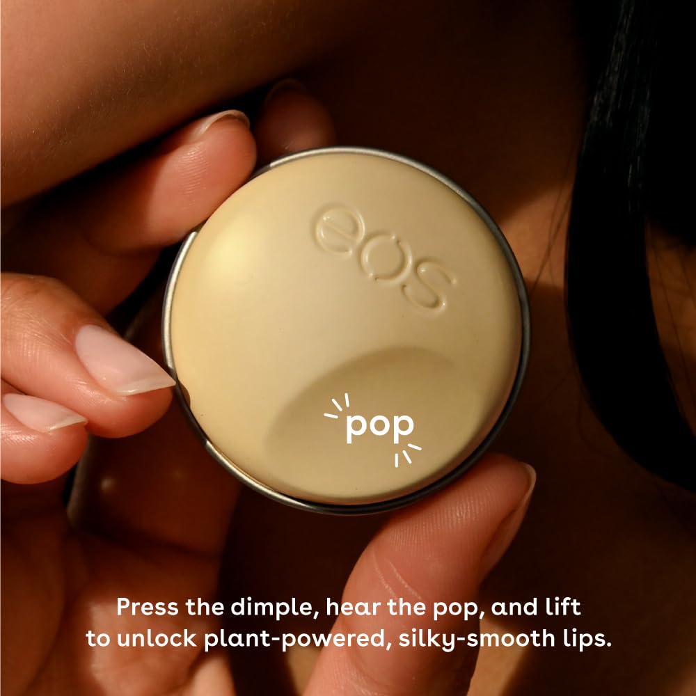 eos Plant-Based Vegan Lip Salve - Sweet Mint, 100% Natural Formula, Cocoa Butter Lip Balm with Upcycled Olive Squalane, Cruelty-Free, 0.42 oz