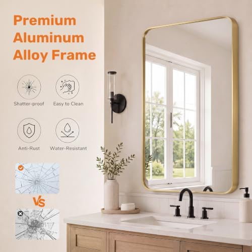 Sweetcrispy Bathroom Wall Mirror, 30x22 Inch Mirror - Image 4