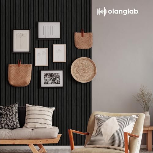 Olanglab Wood Panels for Wall 4Pack 94.5"x12.6" Matte Black - Image 6
