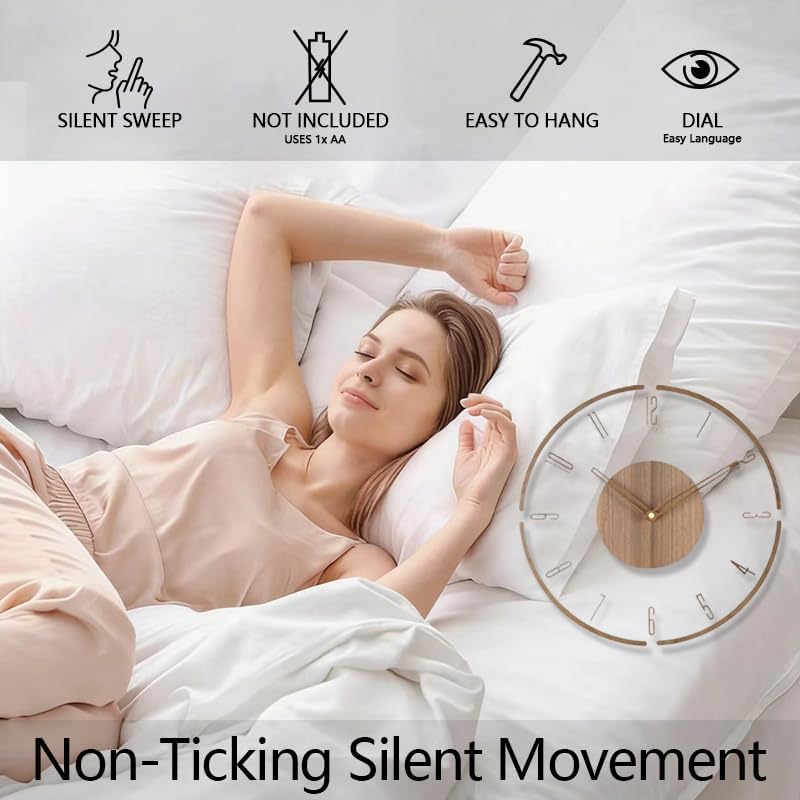 Modern Minimalist Wooden Wall Clock - Image 6