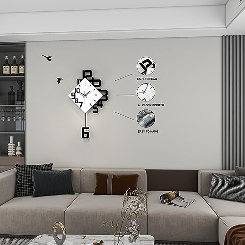 Decorative Wall Clock for Living Room Large Modern Clocks Silent - Image 4