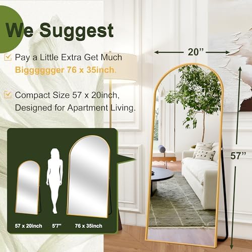 NicBex 57"x20" Arched Full Length Mirror - Image 4