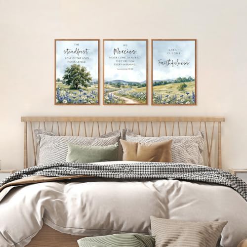 CHDITB Christian Wildflower Framed Wall Art Faith Landscape Scripture Decor - Image 3