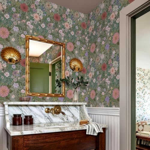 JiffDiff Floral Wallpaper Peel and Stick 17.3"x118" - Image 5