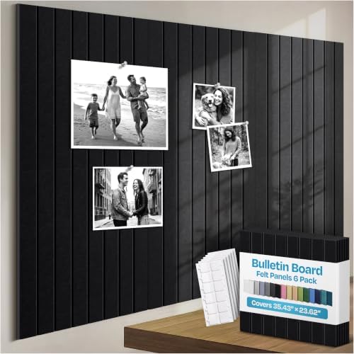 Large Cork Board Alternative 6-Pack Felt Bulletin Board Thick and Decorative by EkkogoAcousticPanels