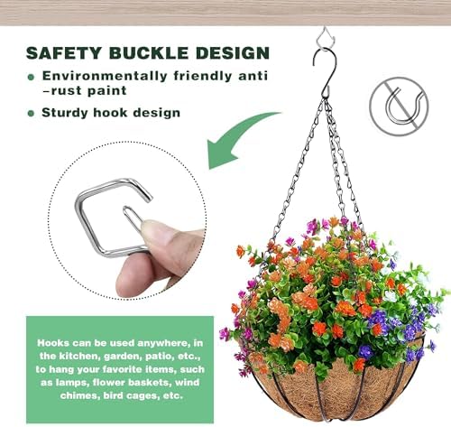 Ceiling Screw Hooks for Hanging Plants, Safety Buckle - Image 6