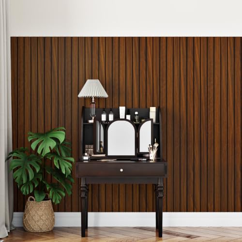 Wallercity 3D Brown/Red Self Adhesive Wood Slat Panels - Image 6