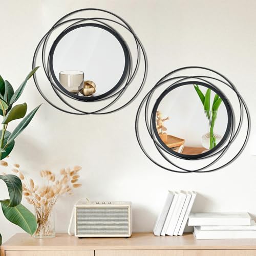 3 Set Sunburst Round Mirrors for Wall Decor Bedroom Bathroom - Image 2