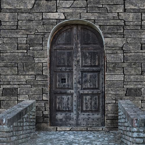 VitalCozy 15 x 10 ft Gray Brick Wall Backdrop Fabric Halloween Background - Image 4