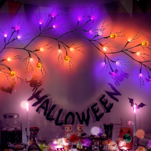 6 Ft Halloween Decor Vine with 45 LED Lights, Adjustable Shape - Image 2