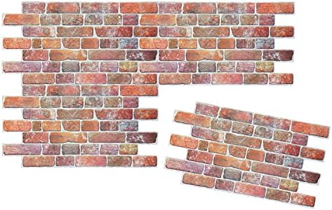 Retro-Art 3D Wall Panels, Faux Brick in Red, 37.5" x 19.5", Cover 25.39 sq.ft. - Image 6