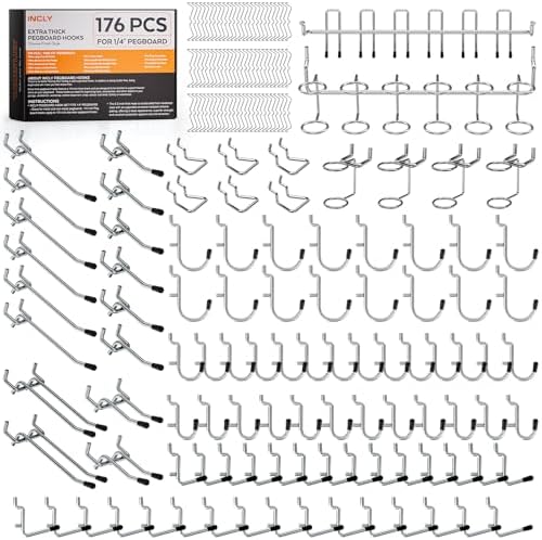 INCLY 176PCS Pegboard Hooks by INCLY