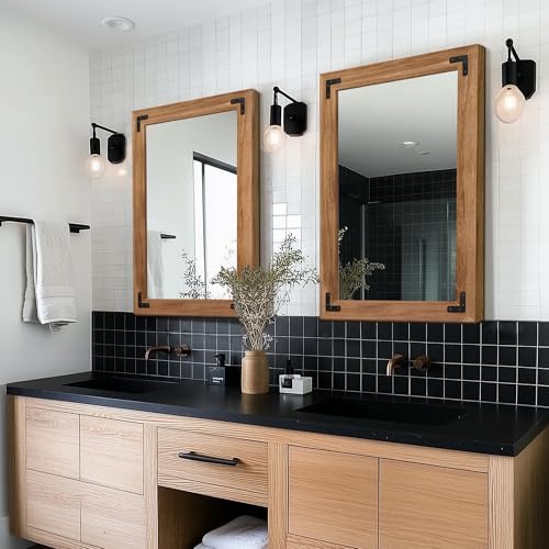 Wood Framed Bathroom Vanity Mirror - Image 3