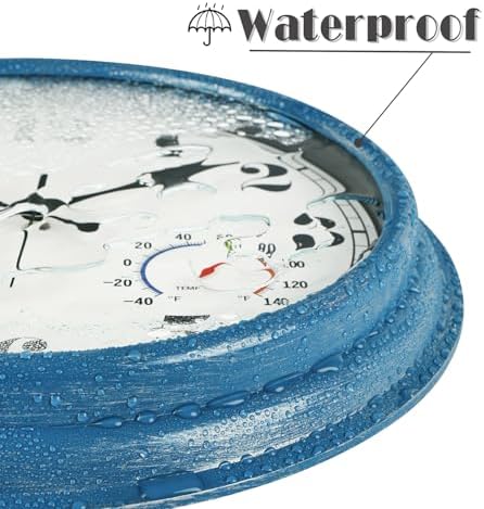 16 Inch Blue Outdoor Waterproof Wall Clock - Image 3