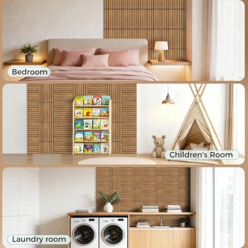 TO-TH 12 Pack Sound Panels Self-Adhesive Noise Absorbing Panel, Rustic Teak - Image 7