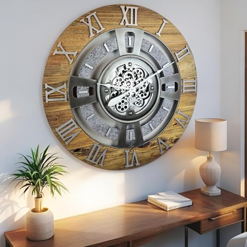 ImprovingLife The Gears Clock Real Moving Gear Wall Clock England Line) - Image 3