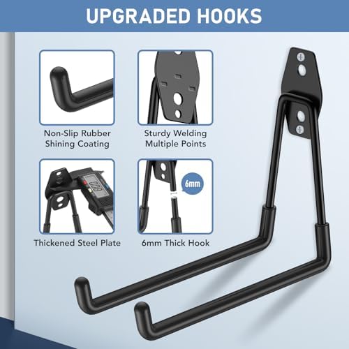 Garage Hooks, Anti-Slip Heavy Duty Wall Mount Hooks - Image 6