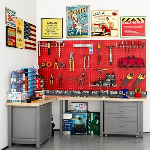 12 Pack 12-Inch X 24-Inch Metal Pegboard Wall Panels, Peg Boards - Image 7