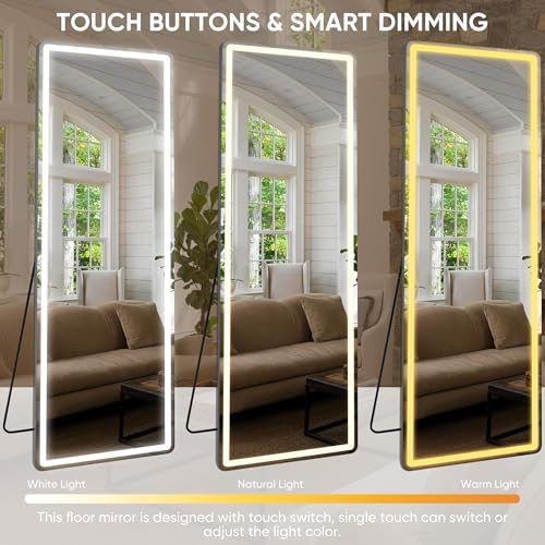 Antok 71"x28" LED Full Length Mirror, Lighted Floor Mirror - Image 4