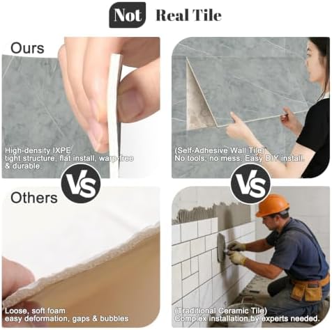 GRITHOME 10PCS Peel and Stick Backsplash Shower Tile, Easy DIY in Minutes - Image 6