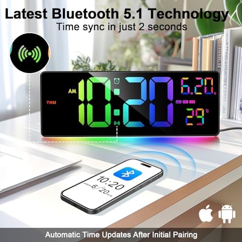 16" Bluetooth Digital Wall Clock - Image 2
